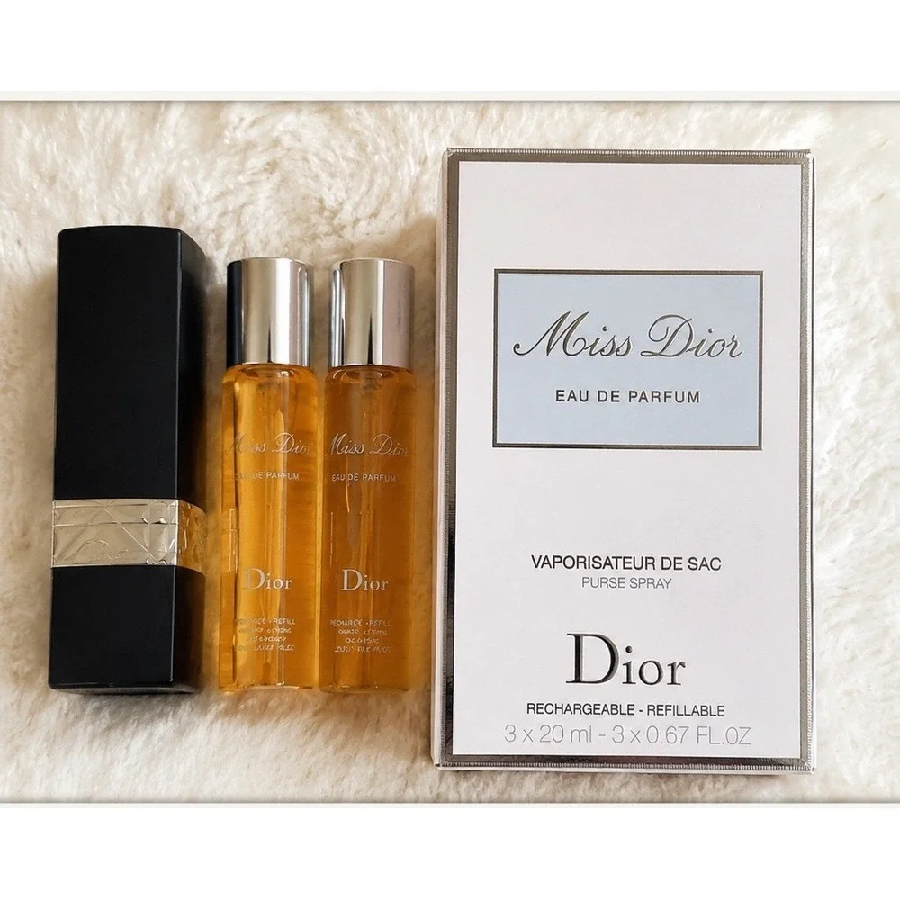 MISS DIOR EAU DE PARFUM PURSE SPRAY REFILLABLE 3x20ML/3x0.67 FL.OZ. NIB
